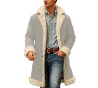 Generisch Cappotto invernale, giubbotto in tinta unita per la stagione calda, accogliente giacca invernale per uso quotidiano, interno ed esterno, grigio chiaro., L