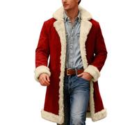 Generisch Cappotto invernale, giubbotto in tinta unita per la stagione calda, accogliente giacca invernale per uso quotidiano, interno ed esterno, Colore: rosso, XL