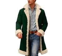 Generisch Cappotto invernale, giubbotto in tinta unita per la stagione calda, accogliente giacca invernale per uso quotidiano, interno ed esterno, Verde scuro, XXL