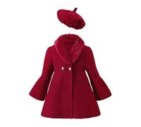 Generisch Cappotto Invernale Per Ragazze Con Cappuccio Sintetico Rimovibile, Caldo Ragazzo Inverno Giubbotto Vestiti Da Walker, Colore: rosso, 12-18 Monate