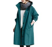 Generisch Cappotto largo con cappuccio come elegante giacca a vento da donna per le giornate invernali, comodo capo esterno con taglio elegante, pratica funzionalità, Blu marino, M