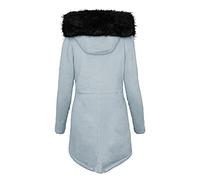 Generisch Cappotto lungo al ginocchio da donna invernale Plus velluto spesso sci pile, grigio., L