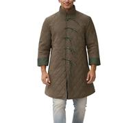 Generisch Cappotto lungo da uomo in stile storico - Giacca imbottita con colletto alto e chiusure a bavaglio | Cappotto Gambeson di ispirazione medievale, Stil_h02 Marrone, L