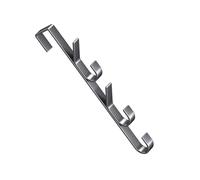 Generisch Cappotto per porta, set di 4 ganci verticali a 5 pin, ganci in acciaio al carbonio spazzolato, salvataggio per vestiti, asciugamani, accappatoi