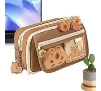 Generisch Capybara Casetuccio- 22 x 13 x 7,5 cm dolce matita set Capibaraa | Big School Astuccios per studenti con Bloc Notes adesivi e adesivi Capriente Board
