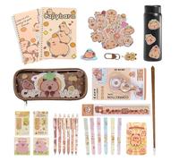 Generisch Capybara Set di cancelleria - Borsa portapenne taccuino - Capybara cancelleria - per bambini ragazze adolescenti scuola casa ufficio apprendimento lavoro Natale