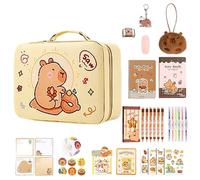 Generisch Capybara, set di scritture - divertenti adesivi con grande capacità, per la scuola, per pennarelli, diari, trucchi, gomme, righello, blocco note, viaggio, ufficio, disegno,