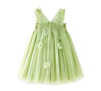 Generisch Cardigan Bottoni Donna Bambino Senza Maniche Farfalla Tulle Vestito Danza Principessa Abiti Abbigliamento Nero Al Ginocchio Ragazza, verde, 2-3 Anni
