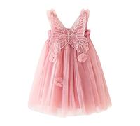 Generisch Cardigan Bottoni Donna Bambino Senza Maniche Farfalla Tulle Vestito Danza Principessa Abiti Abbigliamento Nero Al Ginocchio Ragazza, Rosso anguria., 3-4 Anni