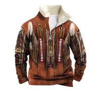 Generisch Cardigan da uomo alla moda casual con design a maniche lunghe, motivo stampato come giacca versatile per abiti eleganti per il tempo libero, Colore: arancione., S