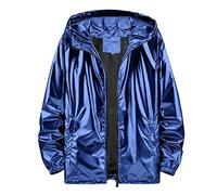 Generisch Cardigan da uomo alla moda con chiusura lampo come giacca leggera per una moda casual casual urbano street style, Blu, XXL