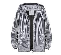 Generisch Cardigan da uomo alla moda con chiusura lampo come giacca leggera per una moda casual casual urbano street style, grigio., L