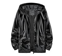 Generisch Cardigan da uomo alla moda con chiusura lampo come giacca leggera per una moda casual casual urbano street style, Nero , XXL