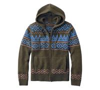 Generisch Cardigan da uomo con cappuccio in stile azteco - Giacca con cappuccio imbottita con cerniera | Caldo cardigan invernale in stile etnico, Stil_j01 blu, XL