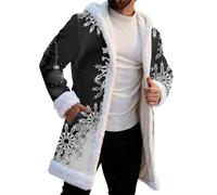 Generisch Cardigan da uomo di alta qualità per le giornate invernali con morbido rivestimento interno in pile, ideale come giacca casual alla moda, grigio., XXL