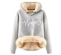 Generisch Cardigan invernale da donna in velluto con imbottitura di calore sorbetto, morbido comfort, moda per il tempo libero, grigio chiaro., 4XL