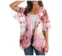 Generisch Cardigan Lungo Blu Couverture de Protection Solaire décontractée et légère d'été Pour Femmes Cardigan Donna Corto Con Cerniera, Colore: rosa., XL