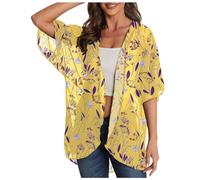 Generisch Cardigan Lungo Blu Couverture de Protection Solaire décontractée et légère d'été Pour Femmes Cardigan Donna Corto Con Cerniera, giallo., S
