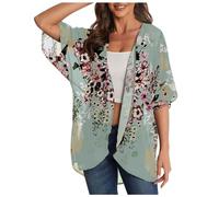 Generisch Cardigan Lungo Blu Couverture de Protection Solaire décontractée et légère d'été Pour Femmes Cardigan Donna Corto Con Cerniera, verde, M