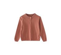 Generisch Cardigan per bambini e bambine, aperto sul davanti, con bottoni, a maniche lunghe, casual, per le mezze stagioni, per l'autunno e l'inverno, caffè, 130 cm