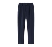 Generisch Cargo nero con parte anteriore piatta, vita regolabile, abbigliamento per la scuola, pantaloni per bambini, 56, Blu scuro, 11-12 Anni