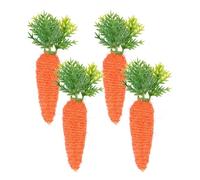Generisch Carote artificiali, 4 pezzi, decorazione da tavolo per verdure, design intrecciato, decorazione pasquale | per vassoio a strati per feste di compleanno, cameretta dei bambini, camino
