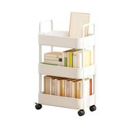 Generisch Carrello con manico a 3 o 4 livelli in ABS cesti portaoggetti con fermo cucina bagno soggiorno organizzatore