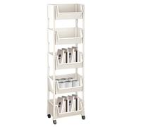Generisch Carrello da cucina con 2/3/4/5 livelli, organizzatore portatile per cucina, bagno, lavanderia, camera da , posti stretti, plastica, con manici, bianco