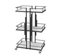 Generisch Carrello multifunzione in metallo con ruote bloccabili - Carrello multiuso a 3 piani per bellezza, spa, cosmetici, tatuaggi e manicure