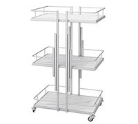 Generisch Carrello multifunzione in metallo con ruote bloccabili - Carrello multiuso a 3 piani per bellezza, spa, cosmetici, tatuaggi e manicure