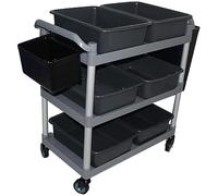 Generisch Carrello multifunzione nero multiuso commerciale per ristoranti ed eventi soluzione versatile di stoccaggio e trasporto per alimenti bevande e accessori