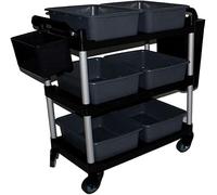 Generisch Carrello multifunzione nero multiuso commerciale per ristoranti ed eventi soluzione versatile di stoccaggio e trasporto per alimenti bevande e accessori