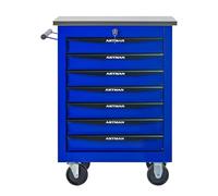 Generisch Carrello portautensili a 7 cassetti con 4 ruote e cassetti con cuscinetti a sfera - Carrello richiudibile in metallo per garage, officina, magazzino, piano di lavoro in acciaio inox, nero