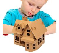 Generisch Casa di , casa giocattolo natalizia in cartone per la | Fortezza di cartone per bambini, disegno, dipingere, decorare, casa giochi di ruolo per comodino, armadio,
