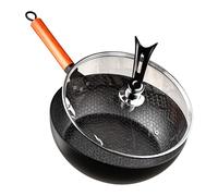 Generisch Cast Iron Skillet with Lid, Handmade Hammered Cookware Pan, antiaderente Cooking for Baking, Induction Stove, Outdoor Grilling, Home and Camping Use