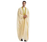 Generisch Casual musulmano araba abito in raso con maniche medie per uomo abito da sposa donna musulmano, beige., XL