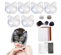 Generisch Cat Masque Making Kit, 18x/Set Funny Creative Arts Crafts - Costume di animale, accessorio per cosplay party, accessori di scena per l'artigianato di Halloween, Masquerade Eventi