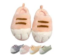 Generisch Cat Paw Slippers for Women,Warm House Slipper Indoor Outdoor Cute Funny Warm Cozy, rosa., 42/43 EU