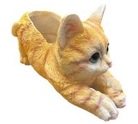 Generisch Cat Plant Pot - Small Planter | Decorative Cat States Resin Flower Pot for Garden Indoor Home Bookshelf Entryway Landscape Living Room Office