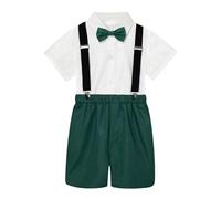 Generisch Categoria di prodotto: abbigliamento e set per ragazzi. Titolo del prodotto: camicia a maniche corte, pantaloncini e papillon, set da 4 pezzi, Verde scuro, 2-3