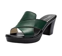 Generisch Categoria di prodotto: sandali da donna - moderne scarpe estive comode senza indicazione di colore stile reale - piattaforma analisi della concorrenza, verde, 39 EU