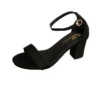 Generisch Categoria prodotto Sandali da donna - modello moderno per il tempo libero con punta aperta su entrambi i lati, suola leggera, chiusura regolabile estiva, elegante comfort, Nero , 35 EU