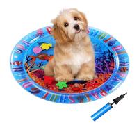 Generisch Cats Water Mat - 190 g PVC Non-Slip Water Sensor Play Bed for Pets | 25,59 x 25,59 x 1,18 pollici Pet Supplies with Floating Fish Round Inflatable Pad for Small Breeds Kitten Exercise