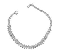 Generisch Cavigliera con strass a forma di personalità, semplice set di accessori per le donne che cosa dignità braccialetto (argento, taglia unica)