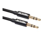 Generisch Cavo audio professionale con jack da 35 mm per altoparlante auto, materiale tessile di alta qualità (nero, taglia unica)