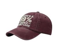 Generisch "C'è una probabilità del 99% che non importa" - Berretto ricamato con papà, regolabile, look usato, berretto ricamato "I Don't Care", berretto da baseball mimetico, Vino, Taglia unica