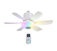 Generisch Ceiling Fan Light, Remote Control Flush Mount Ventilator, Dimmable Music Speaker with 3 Speeds Timer, 18.5x7.09inc, Portable Compact Ideal for Bedroom and Living Room Indoor Use