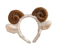 Generisch Cerchietto con corno di pecora in peluche, per cosplay | Cerchietto con orecchie di pecora in peluche, 30 x 25 cm, 40 g, per cosplay, per bambini e adulti