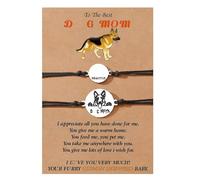 Generisch Cerchietto nero perline argento Mm gioielli fatti a mano con perline e lettere, ideale come regalo di compleanno per la tua rosa messaggi connessi bracciale classico bracciale, Taglia unica