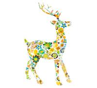 Generisch Cervo Figure Resina Natale - Renna In Piedi E Seduta, Accessori Per Partito Decorativi Per L'Ingresso Di Una Casa, Uno Studio O Un Ristorante